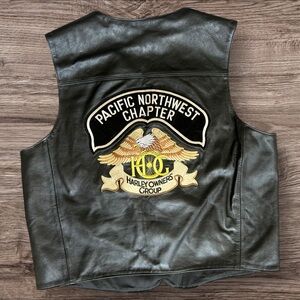 Harley-Davidson Leather Vest – Pacific Northwest HOG Patch – Size XXL
